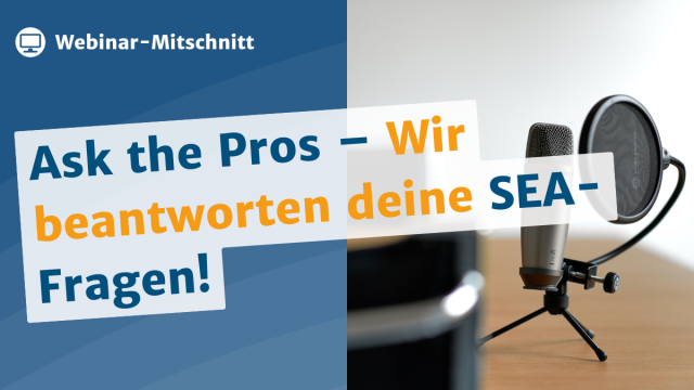 Webinar-Mitschnitt: Ask the Pros – Wir beantworten deine SEA-Fragen!