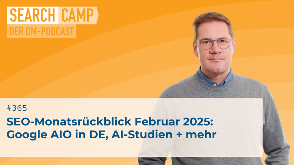 Ratgeber Beitrag „SEO-Monatsrückblick Februar 2025: Google AIO in DE, AI-Studien + mehr“